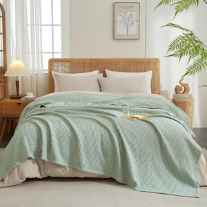 lot 11199 image: King Waffle Weave Blanket  Lightweight Pre-Washed Bed Throw, 104 x 90