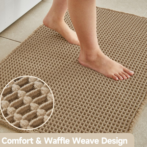Waffle Bath Mat – Absorbent Non-Slip Bathroom Rug, Soft & Quick Dry  24" x 72"