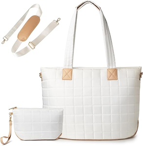 lot 3359 image: Tote Bag for Women, Large Quilted Puffy Handbag with Multi-pockets, Shoulder Bag Handbag for Travel, Work, Daily