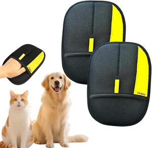 lot 3366 image: Electrostatic Pet Hair Removal Gloves Quick Wiping - Reusable & Washable for Sofa Clothing Pet Beds Effortless Cats & Dogs Hair Remover for Busy Pet Owners (2pcs-Black)