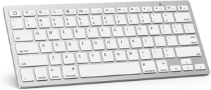 lot 3374 image: Ultra-Slim Bluetooth Keyboard for iPad 10.2(10th 9th 8th Generation) 9.7, iPad Air 4th Generation, iPad Pro 1112.9, iPad mini, and More Bluetooth Enabled Devices, White