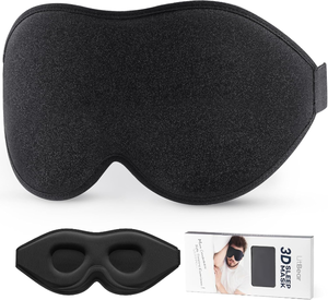 lot 3377 image: LitBear Sleep Mask for Side Sleeper Women Men, Eye Mask for Sleeping Light Blocking, 3D Contoured Cup Sleeping Mask, Soft Breathable Sleep Eye Mask with Adjustable Elastic Strap for Travel