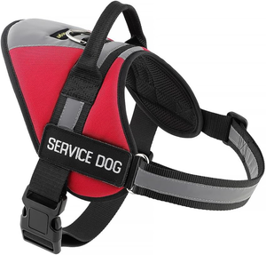 lot 3378 image: Plutus Pet Service Dog Vest, No Pull Dog Vest Harness with Easy Control Handle, Reflective Breathable Soft Padded and Adjustable, (Size - Small)