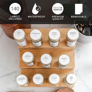 lot 22901 image: Savvy & Sorted� Minimalist Round Spice Labels (140 Pack)  Black Text on White