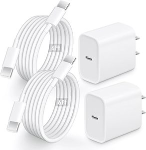 lot 22903 image: USB-C Fast Charger 2-Pack for iPhone 171615 Pro Max & iPad  20W Block & 6ft Cable