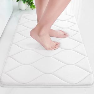 lot 22906 image: Colorxy Memory Foam Bathroom Rug (24 x 16, White)