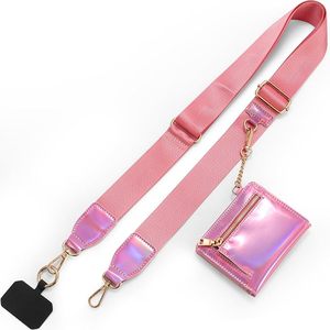 lot 22907 image: Diaclara Clip & Go Crossbody Phone Strap with Zipper Wallet (Bright Pink)