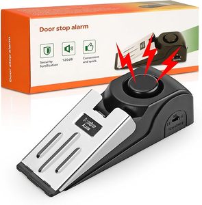 lot 22910 image: Upgraded Heavy-Duty Door Stop Alarm (Black, 1-Pack)