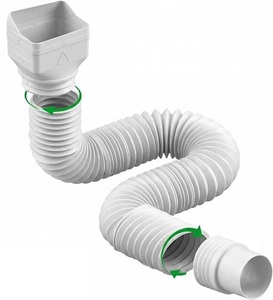 lot 22919 image: Flexible Rain Gutter Downspout Extension (White, 1-Pack)