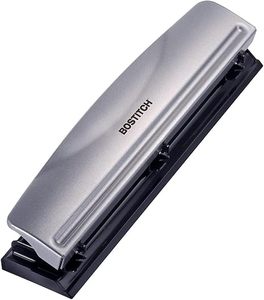 lot 22921 image: Bostitch Office Premium 3-Hole Punch  12-Sheet Capacity (Silver)