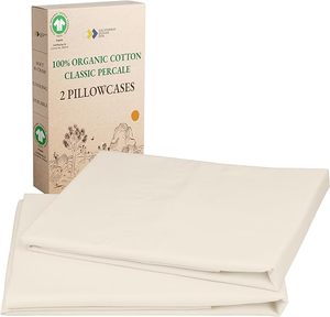 lot 22934 image: California Design Den 100% Organic Cotton King Pillowcases  2-Piece Set (Ivory)