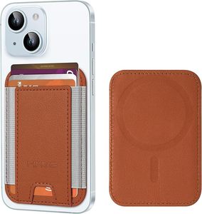 lot 22946 image: HiWe MagSafe Magnetic 7-Card Holder Wallet for iPhone (Brown)
