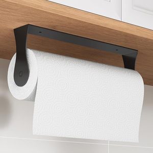 lot 22955 image: Under Cabinet Paper Towel Holder  Stainless Steel Wall Mount (Matte Black)