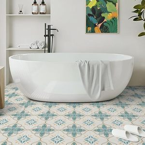 lot 22958 image: Premium Peel and Stick Vinyl Floor Tiles  DIY Home Improvement (30-Pack)