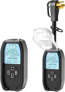lot 22959 image: 50-Amp Heavy-Duty RV Surge Protector  Smart Voltage Monitor & Circuit Analyzer