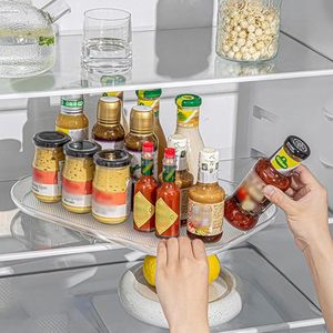 lot 22960 image: 360° Rotating Turntable Organizer  Clear PC Lazy Susan Tray for Refrigerator & Pantry