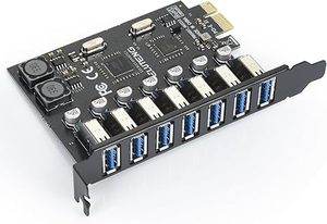 lot 22969 image: 7-Port USB 3.0 PCI Express Expansion Card  SuperSpeed 5Gbps PCI-e Hub Controller