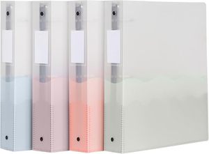 lot 22984 image: 4-Pack Flexible 1.5-Inch Poly Binders  350-Sheet Capacity Boho Color Organizer Set