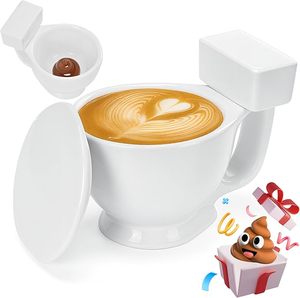 lot 22985 image: Funny Toilet-Shaped Ceramic Coffee Mug  Hilarious Gag Gift & White Elephant Surprise (White)