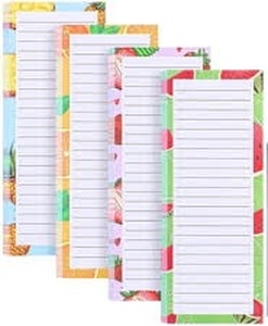 lot 22990 image: 4-Pack Magnetic Refrigerator Notepads  200 Total Sheets for Grocery Lists & To-Do Reminders