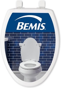 lot 4217 image: Bemis 7300SLEC Slow Close Toilet Seat, Easy Clean Hinges and Durable Plastic Seat, Made in USA, Elongated, White