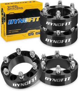 lot 4240 image: dynofit 6x5.5 to 6x5.5 Forged 2inch Wheel Spacers Adapters for 1999-2026 Silverado Sierra 1500 Yukon 2019 Ram 1500  Set of 4Pcs Compatible with Chevrolet GMC Cadillac 6x139.7 M14x1.5 Stud 108mm Hub
