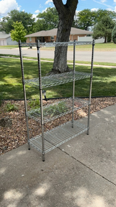 lot 3 image: Chrome 4-Tier Wire Shelving Rack  54x36x14