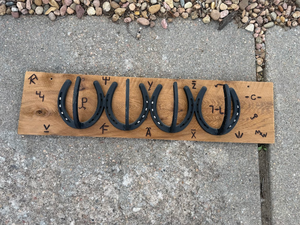 lot 16 image: Rustic Horseshoe & Branding Iron Wall Decor