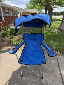 lot 49 image: Kelsyus Blue Folding Canopy Chair with Carry Straps