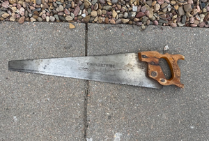 lot 63 image: Vintage Hand Saw with Wood Handle