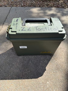 lot 94 image: Cabelas Plastic Ammo Box  Storage Can