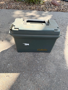 lot 95 image: Cabelas Plastic Ammo Box  Storage Can