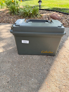 lot 97 image: Cabelas Plastic Ammo Box  Storage Can