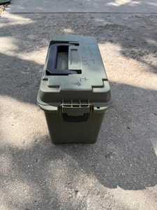 lot 98 image: Cabelas Plastic Ammo Box  Storage Can