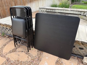 lot 123 image: 34 Folding Card Table & 4 Folding Chairs Set