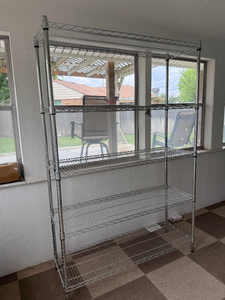 lot 136 image: 6.5 Ft Tall 5-Tier Commercial Wire Shelving Storage Rack
