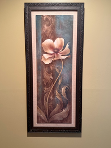 lot 148 image: Large Framed Floral Wall Art Print with Ornate Wood Frame