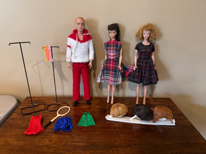 lot 163 image: Vintage Barbie & Ken Doll Lot with Accessories