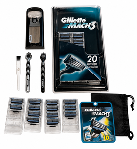 lot 186 image: Gillette Mach3 Razor Set w 30 Cartridges