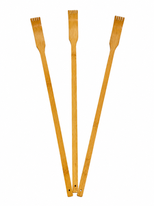 lot 200 image: Set of 3 Bamboo Back Scratchers  Natural Wood Design