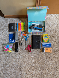 lot 216 image: Office & School Supply Lot  Highlighters, Stapler, Markers, Scissors & More