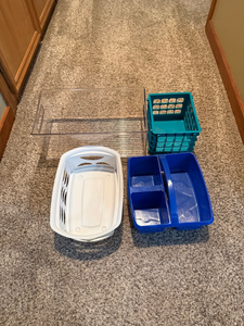 lot 248 image: Lot of 4 Plastic Storage & Organization Bins