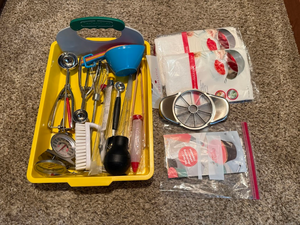 lot 257 image: Kitchen Gadget & Baking Tool Lot with Perfect Slice, Thermometers & Utensils