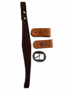 lot 333 image: Nathan Parson Custom Leather Tooled Belt with Interchangeable Buckle Set