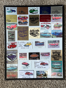lot 338 image: 20112014 Hutchinson, Kansas Car Show Dash Plaque Collection Framed Display