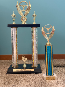lot 340 image: Automotive Car Show Trophy Collection  Top 50 Award & 2nd Place Custom Car Show Trophies