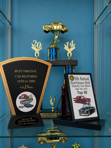 lot 344 image: Classic Car Show Awards & Plaques Collection  Top 58, 1st Place Restoration, Hutchinson KS Memorabilia