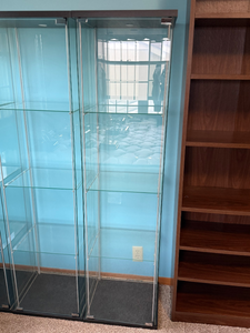 lot 352 image: Tall Glass Curio Display Cabinet  72 x 18 x 18 (Single Cabinet Only)