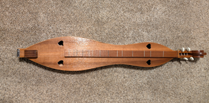 lot 355 image: Wooden Mountain Dulcimer  Lap Dulcimer with Heart Sound Holes