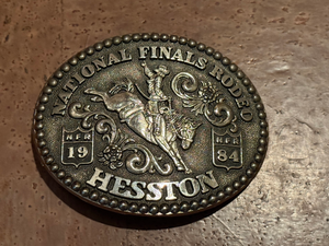 lot 357 image: 1984 Hesston National Finals Rodeo Belt Buckle  Fred Fellows Anniversary Series